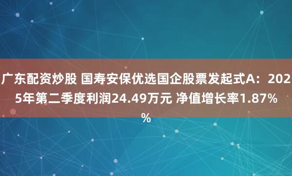 广东配资炒股 国寿安保优选国企股票发起式A：2025年第二季度利润24.49万元 净值增长率1.87%